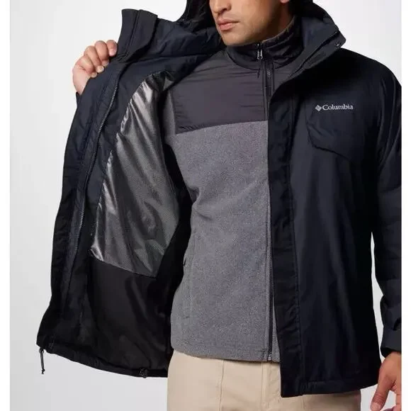 NEW Columbia Men’s Size Medium Bugaboo III Fleece Lined Interchange Jacket Black
